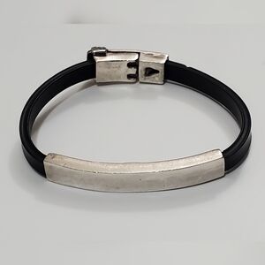 Vintage Black Bracelet with Silver Detail